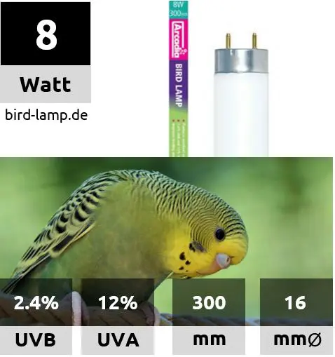 Arcadia Bird Lamp – T5 UV-Leuchtstoffröhre 8W