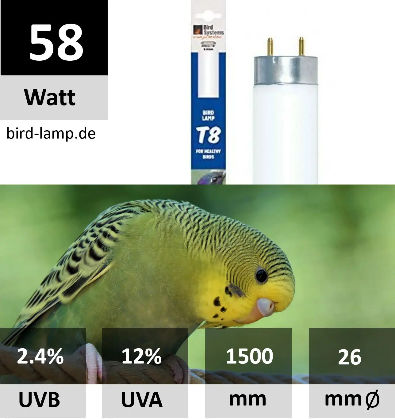 Bird Systems UV-Leuchtstoffröhre 58W